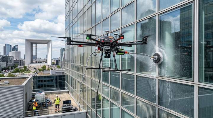 Nettoyage vitre par drone Villejust
